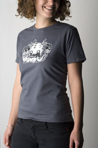 ladies large tshirt gun metal front