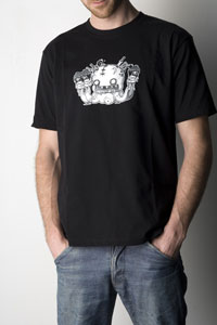 mens medium tshirt black front