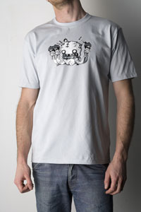 mens medium tshirt silver gray front